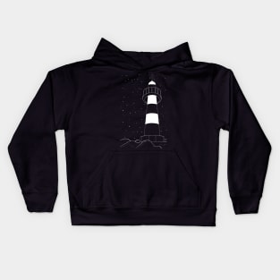 Lighthouse and the stars. Kids Hoodie